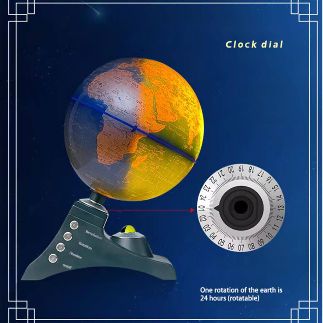 Teching Multifunctional Auto-Spinning Illuminated World Globe for Kids with Stand - stirlingkit