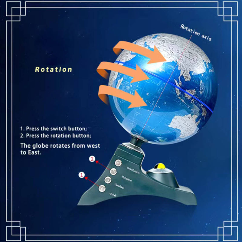 Teching Multifunctional Auto-Spinning Illuminated World Globe for Kids with Stand - stirlingkit