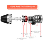 TECHING DM135 1/10 Turbofan Engine Model Kit that Works F35 Military Fighter Jet Engine Kits 600+PCS - stirlingkit
