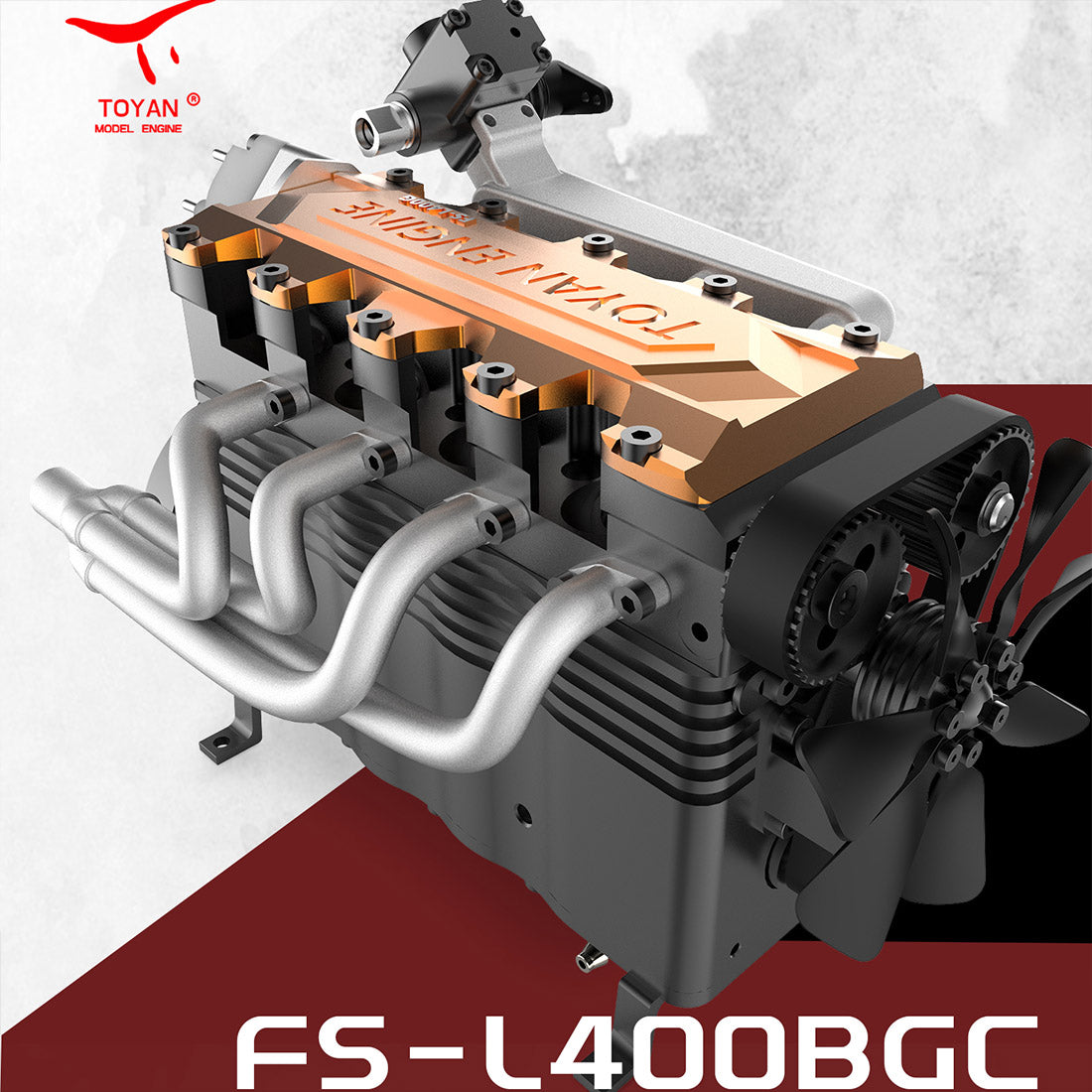 TOYAN FS-L400 14cc Inline 4 Cylinder 4 Stroke Water-cooled Assembly Engine Model For RC Model Car Ship Airplane - stirlingkit