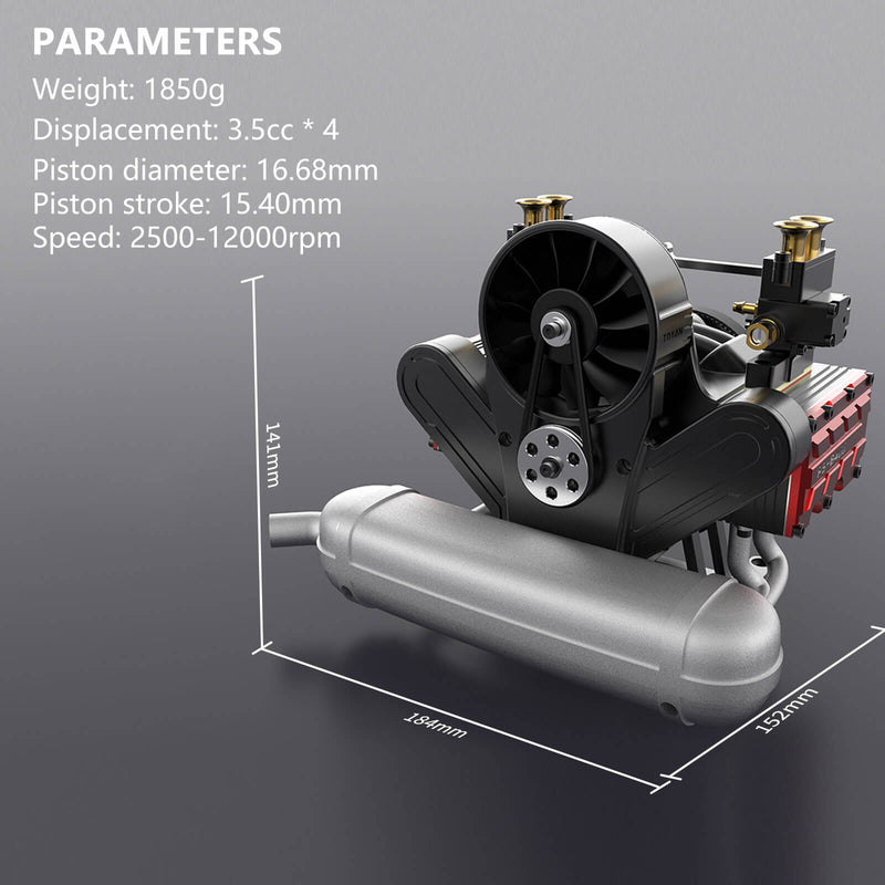 TOYAN FS-B400 14cc Horizontally Opposed Flat-Four Four-Stroke Nitro Model DIY Engine Kits Pre-order - stirlingkit