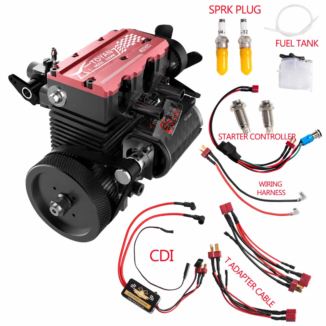 SEMTO ENGINE ST-NF2 DIY Bauen Sie einen lauffähigen Nitro-4-Takt-2-Zylinder-Motorbausatz - FS-L200AC 