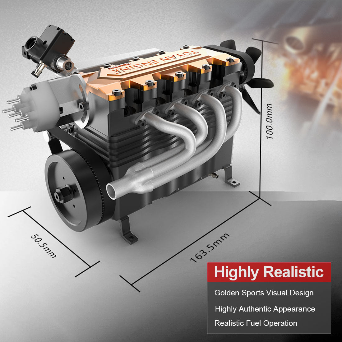 TOYAN FS-L400BGC Gas Powered 14CC Inline Four Cylinder 4 Stroke Engine Model Kits Full Set One Key Start - stirlingkit