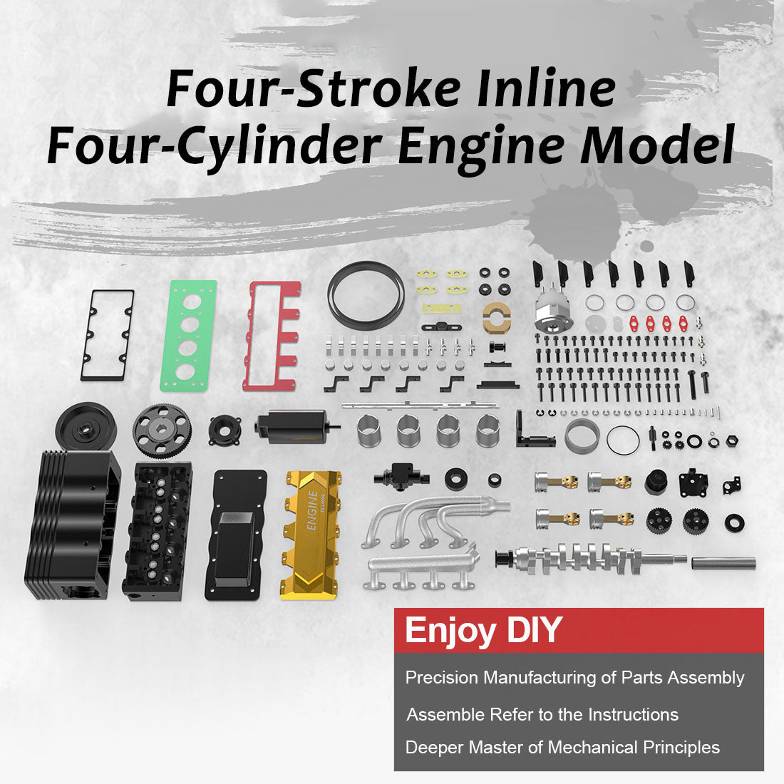 TOYAN FS-L400BGC Gas Powered 14CC Inline Four Cylinder 4 Stroke Engine Model Kits Full Set One Key Start - stirlingkit