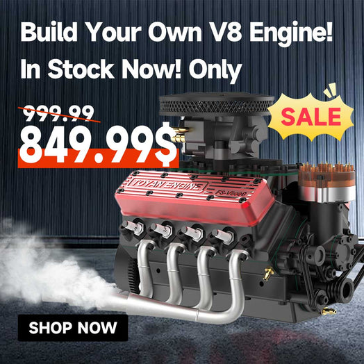 TOYAN FS-V800WGPC 1/10 Mini V8 Engine Model Building kits Run on Gas 28cc - stirlingkit