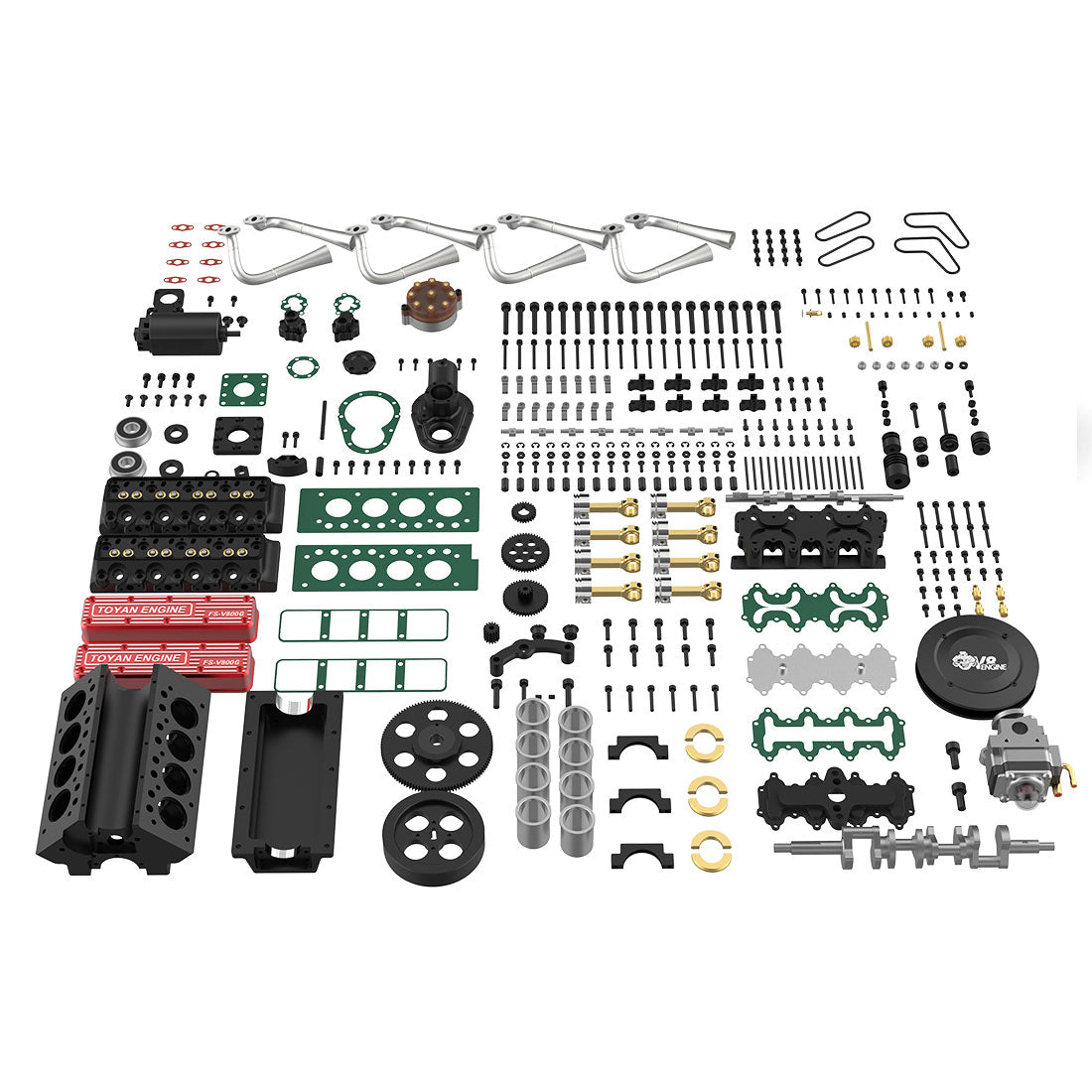 TOYAN FS-V800WGPC 1/10 Mini V8 Engine Model Building kits Run on Gas 28cc - stirlingkit