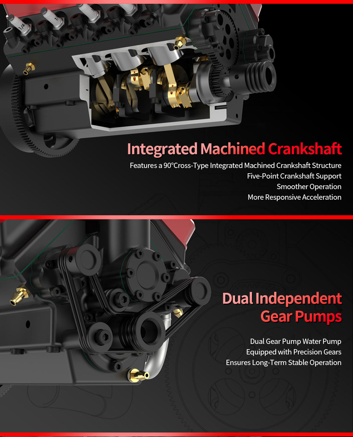 TOYAN FS-V800WGPC 1/10 Mini V8 Engine Model Building kits Run on Gas 28cc - stirlingkit