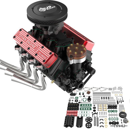 TOYAN FS-V800WGPC 1/10 Mini V8 Engine Model Building kits Run on Gas 28cc - stirlingkit