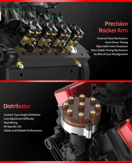 TOYAN FS-V800WGPC 1/10 Mini V8 Engine Model Building kits Run on Gas 28cc - stirlingkit