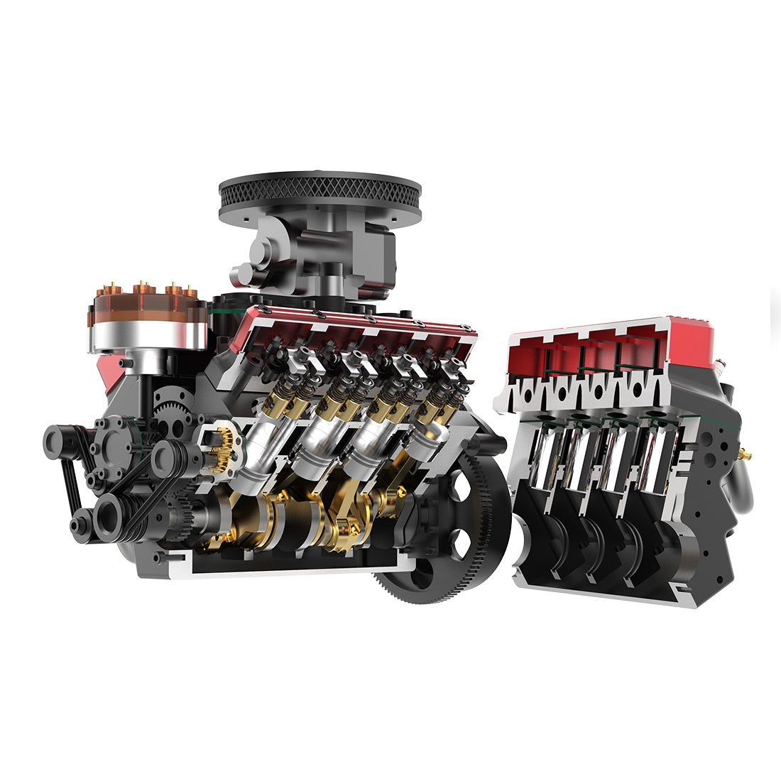 TOYAN FS-V800WGPC 1/10 Mini V8 Engine Model Building kits Run on Gas 28cc - stirlingkit