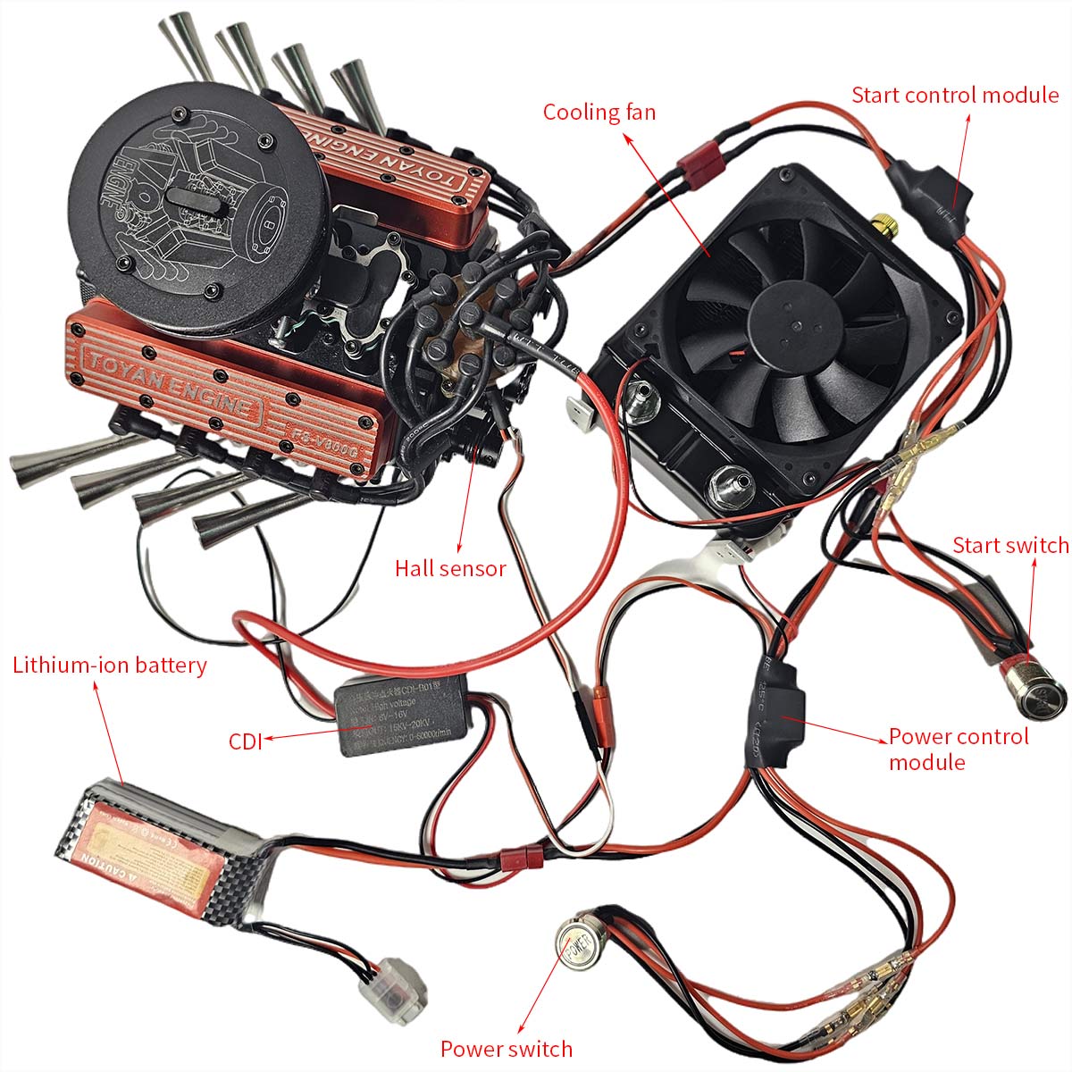 TOYAN V8 FS-V800WGPC Build Your Own V8 Engine Model Kits That Runs on Gas Full Sets - stirlingkit