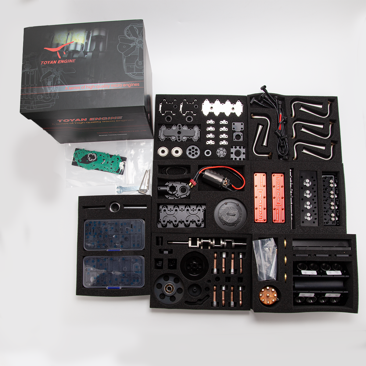TOYAN V8 FS-V800WGPC Build Your Own V8 Engine Model Kits That Runs on Gas Full Sets - stirlingkit