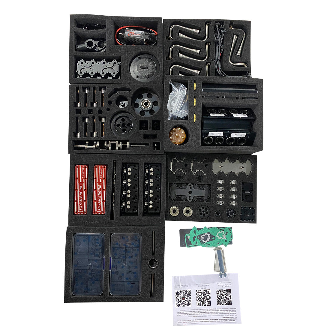 TOYAN V8 FS-V800WGPC Build Your Own V8 Engine Model Kits That Runs on Gas Full Sets - stirlingkit