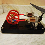 Twin Cylinder Motor Low-Noise Solar Electromagnetic Engine Model Experimental Toy - stirlingkit