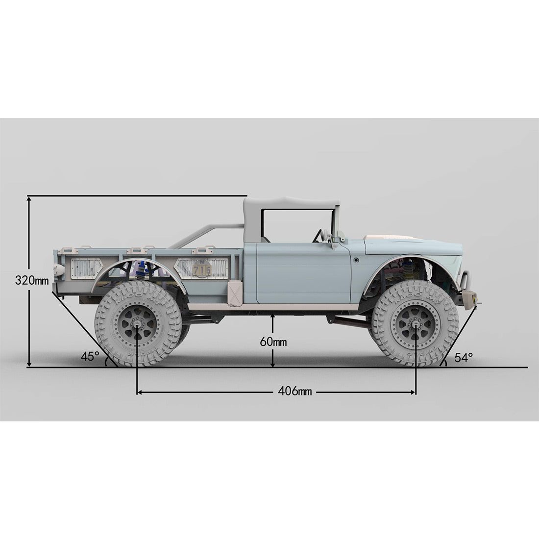 TWOLF M715 1/8 Scale 2.4G RC 4WD Off-Road Climbing Pickup Truck Model KIT - stirlingkit