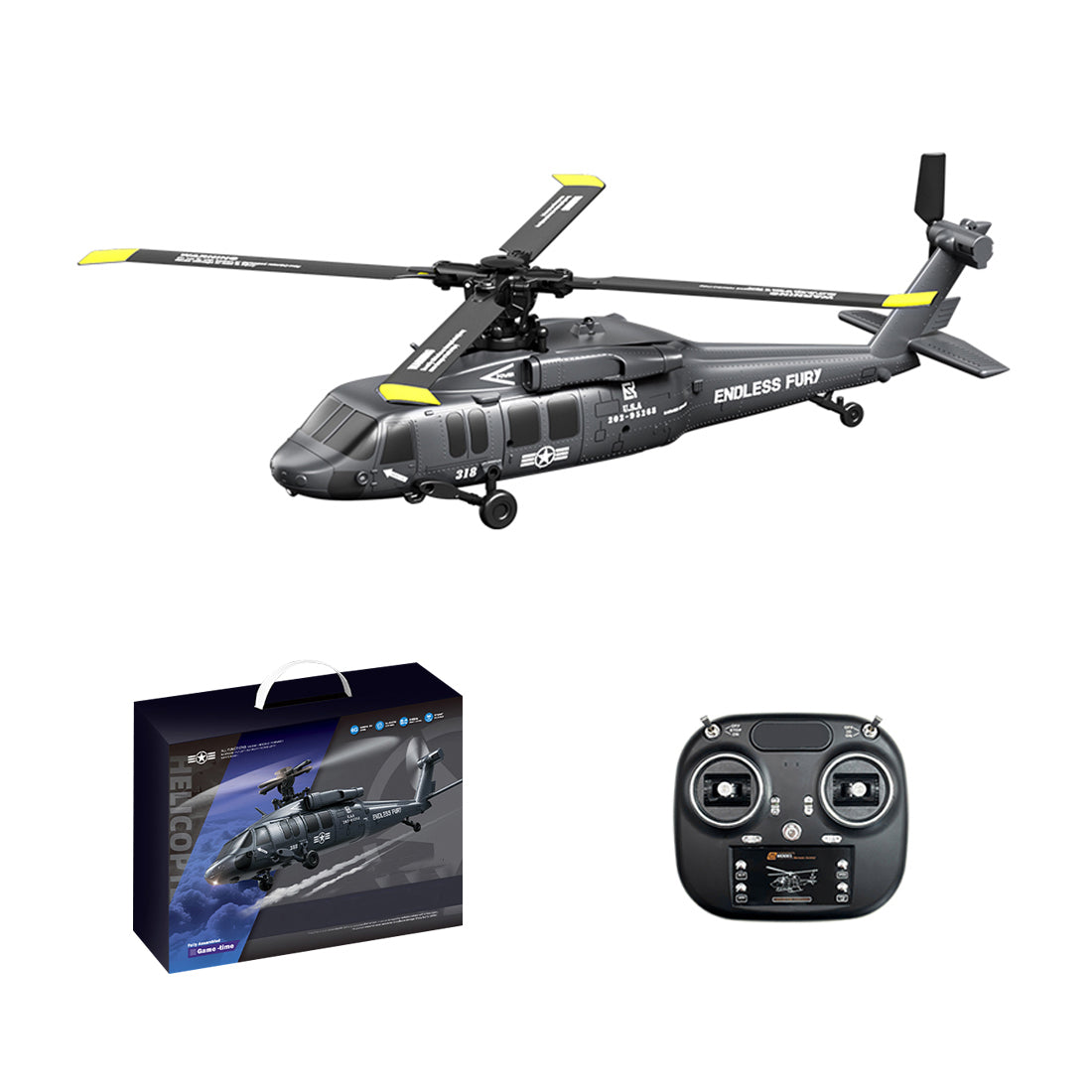 UH-60 2.4G 5CH Flybarless Scale Stunt RC Helicopter Model RTF Optical Flow - stirlingkit