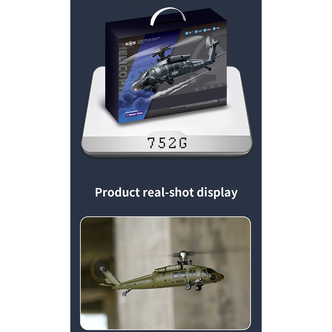 UH-60 2.4G 5CH Flybarless Scale Stunt RC Helicopter Model RTF Optical Flow - stirlingkit