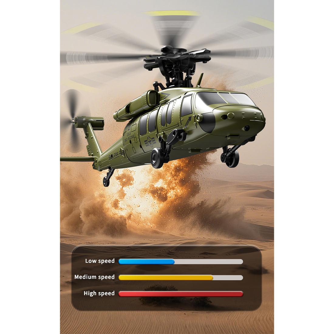 UH-60 2.4G 5CH Flybarless Scale Stunt RC Helicopter Model RTF Optical Flow - stirlingkit