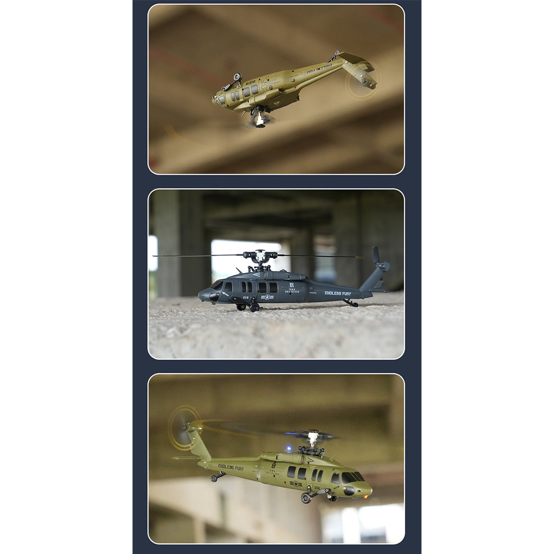 UH-60 2.4G 5CH Flybarless Scale Stunt RC Helicopter Model RTF Optical Flow - stirlingkit