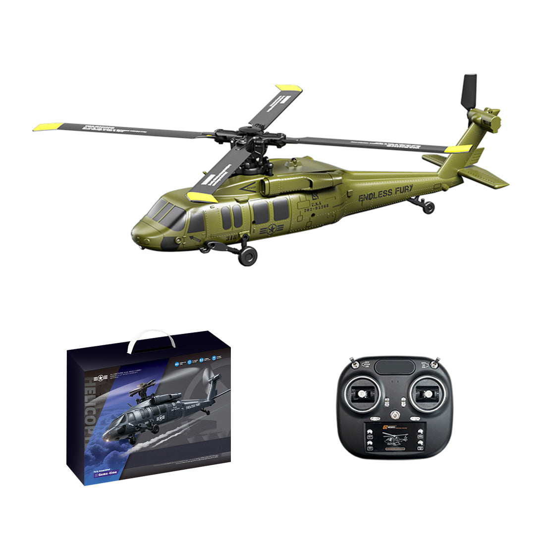 UH-60 2.4G 5CH Flybarless Scale Stunt RC Helicopter Model RTF Optical Flow - stirlingkit