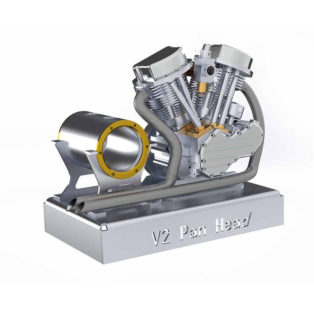 Upgrade Base with Fuel Tank Set for CISON V-Twin V2 FG-18VTP Engine Model - stirlingkit