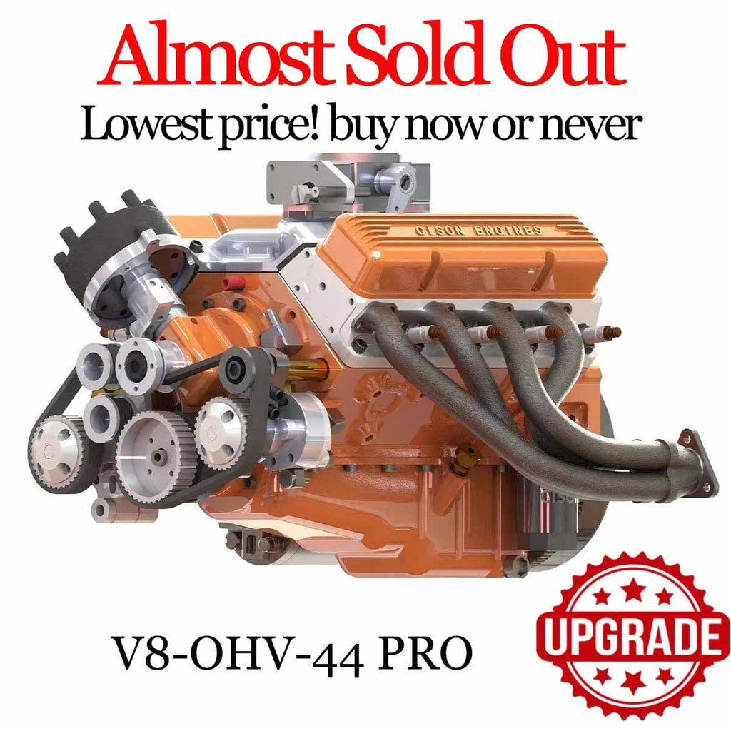 CISON Gasoline OHV V8 Small-block Engine Model Kits 4-Stroke 44cc Water-Cooled 1/6
