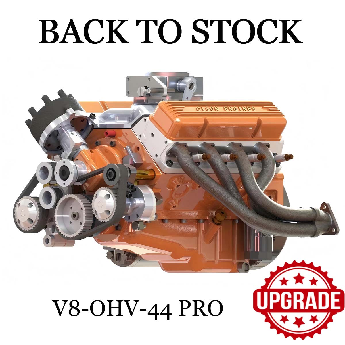 CISON Gasoline OHV V8 Small-block Engine Model Kits 4-Stroke 44cc Water-Cooled 1/6 - stirlingkit