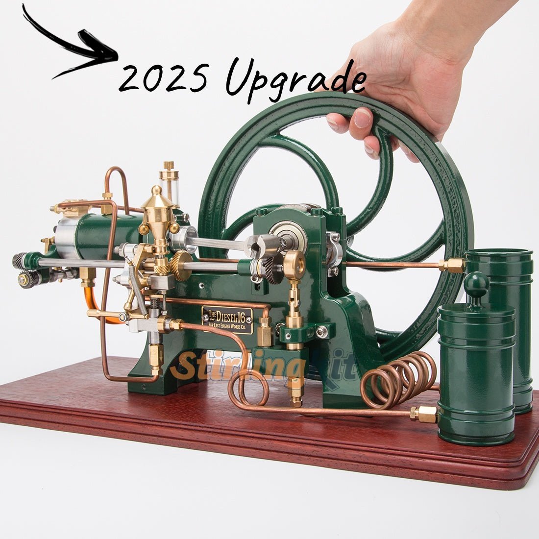 RETROL 16cc Horizontal 4-Stroke Diesel Stationary Engine Model Water-Cooled ICE Engine D16 - stirlingkit