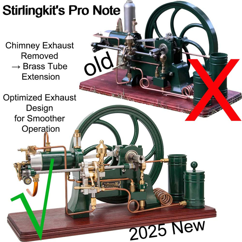 RETROL 16cc Horizontal 4-Stroke Diesel Stationary Engine Model Water-Cooled ICE Engine D16 - stirlingkit