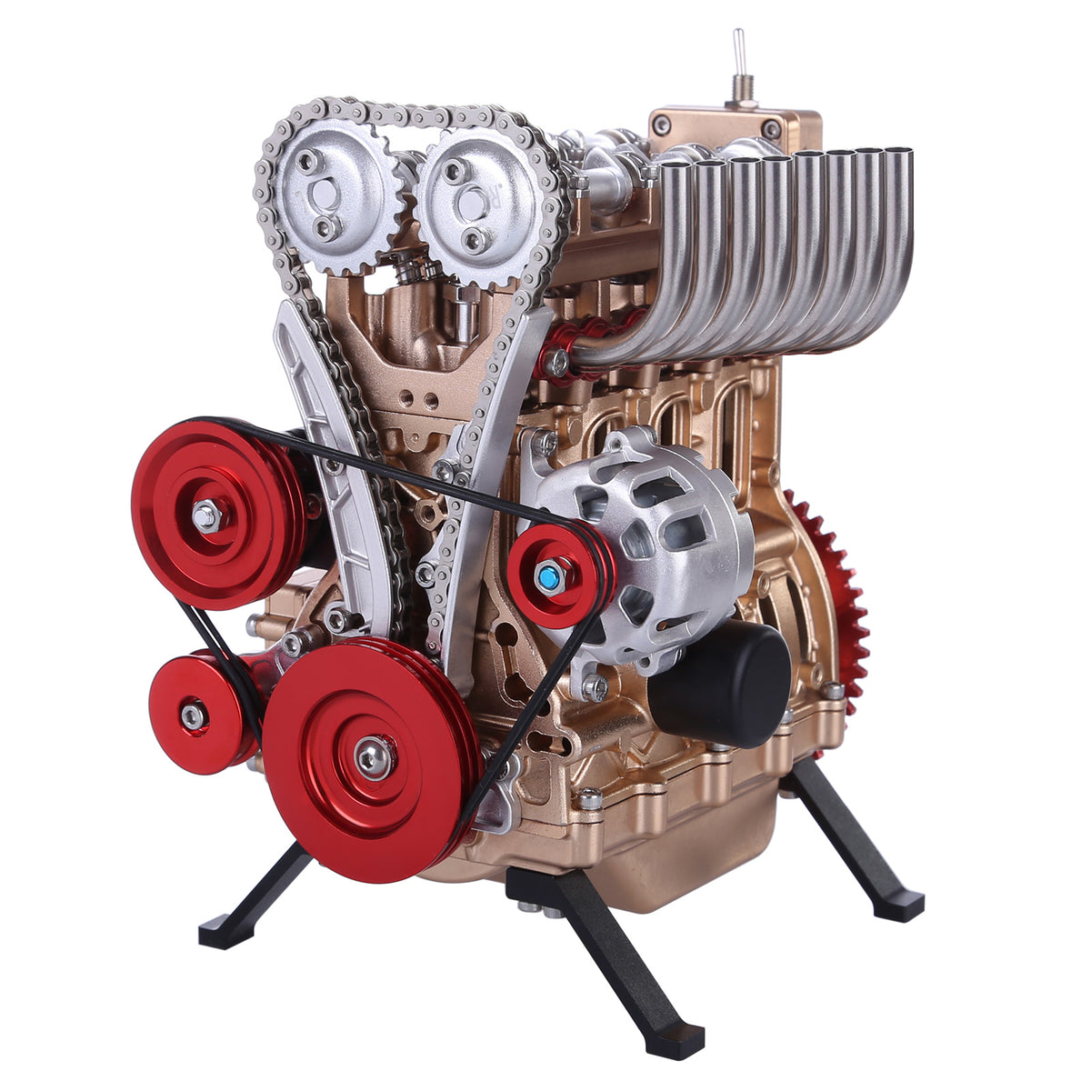 V4 Car Engine Model Full Metal Assembling Four-cylinder Building Kits for Researching Industry Studying/Toy/Gift - stirlingkit