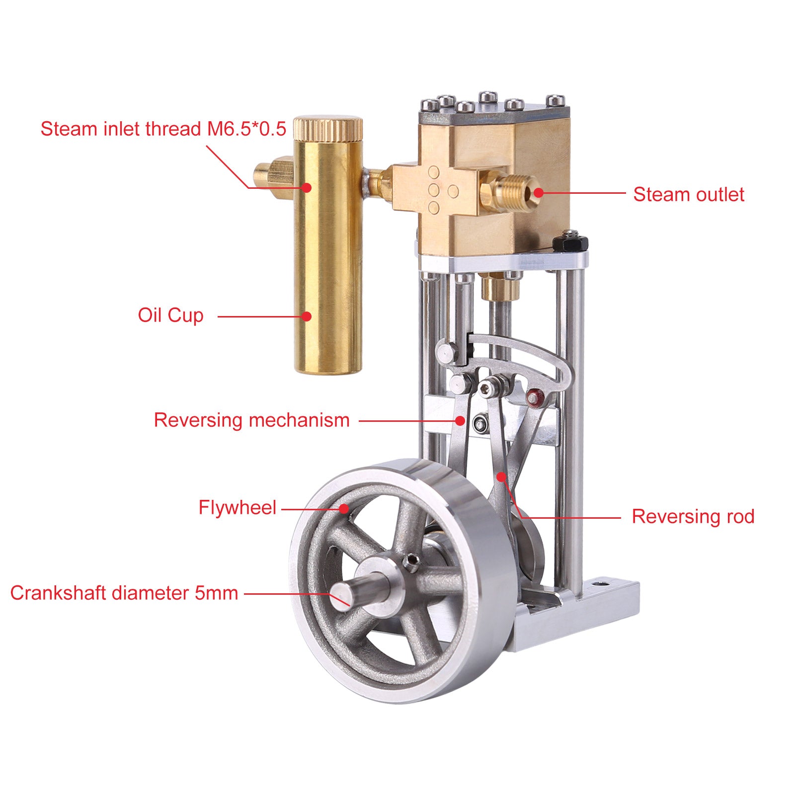 V1313 Mini Reversing Single-Cylinder Steam Engine Vertical Model Kits ...