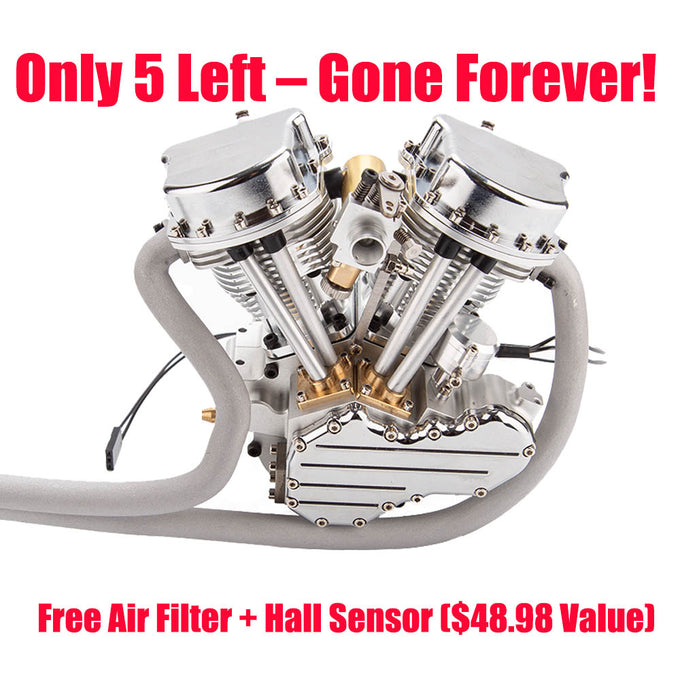 CISON FG-VT9 9cc V-twin V2 Engine Four-stroke Air-cooled Motorcycle RC Gasoline Engine - stirlingkit
