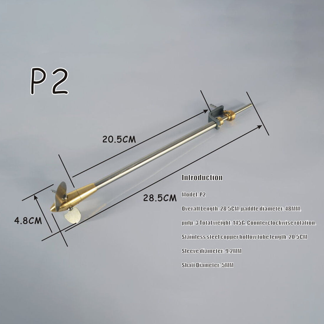 Variable-Pitch Propeller Set Up to Fit Model Boat Steam Engine with Dual-Bearing Rudder - stirlingkit