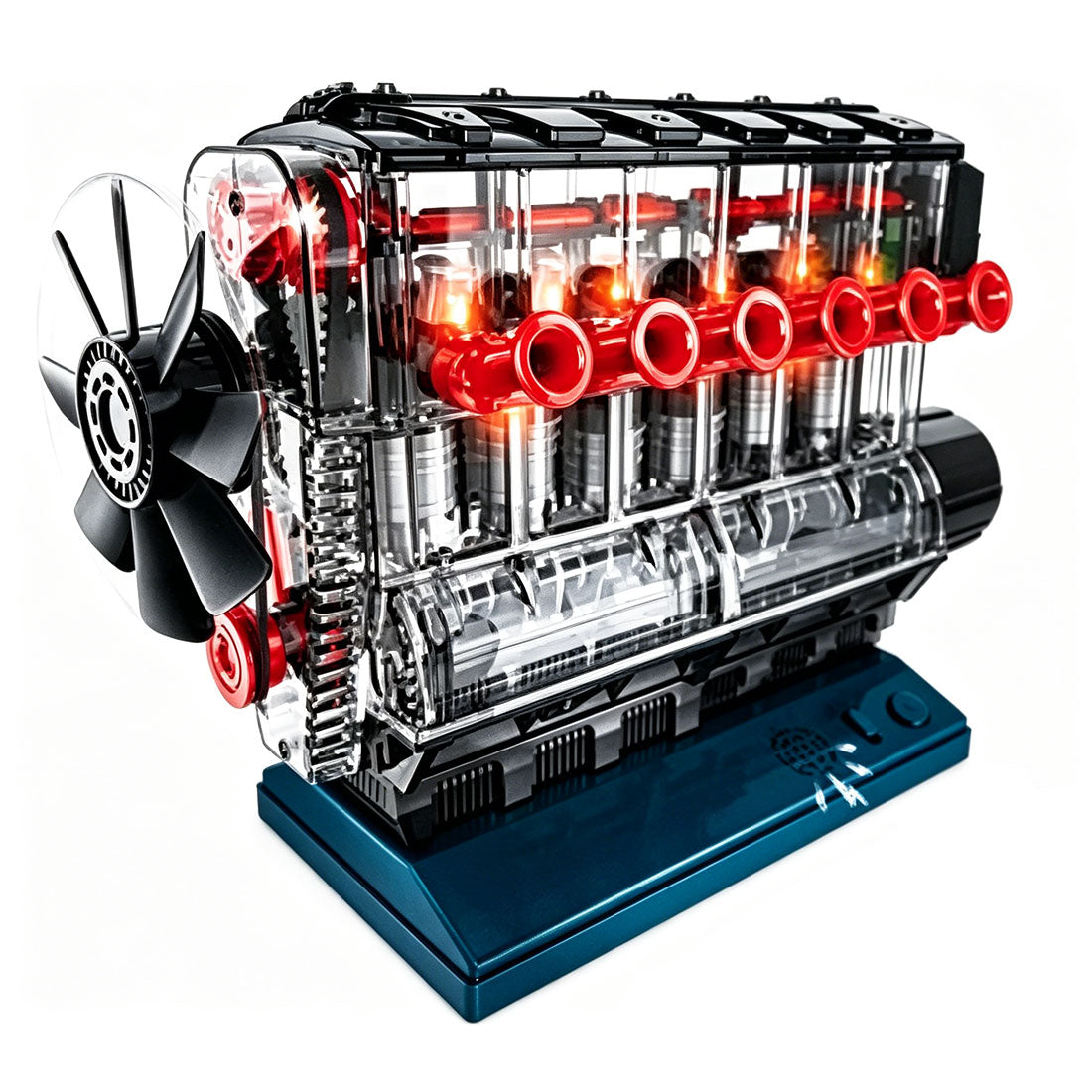 Visible Inline 6 Engine Model Kits - Build Your Own STEM Straight Six Engine that Runs Kit for Adults & Kids - stirlingkit
