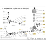 VRX Racing SH.21 3.48cc Rear Exhaust Engine Model with Pull Starter for 1/8 Scale Nitro RC Car