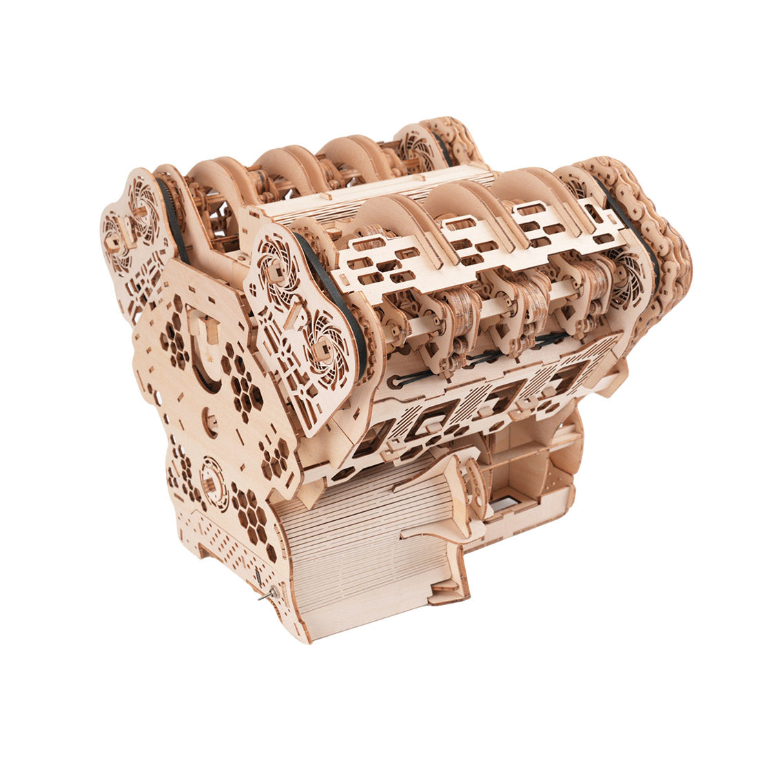 W12 Engine Model Kits That Runs 1400+PCS Iconic 3D Wooden Mechanical Car Engine Model - stirlingkit