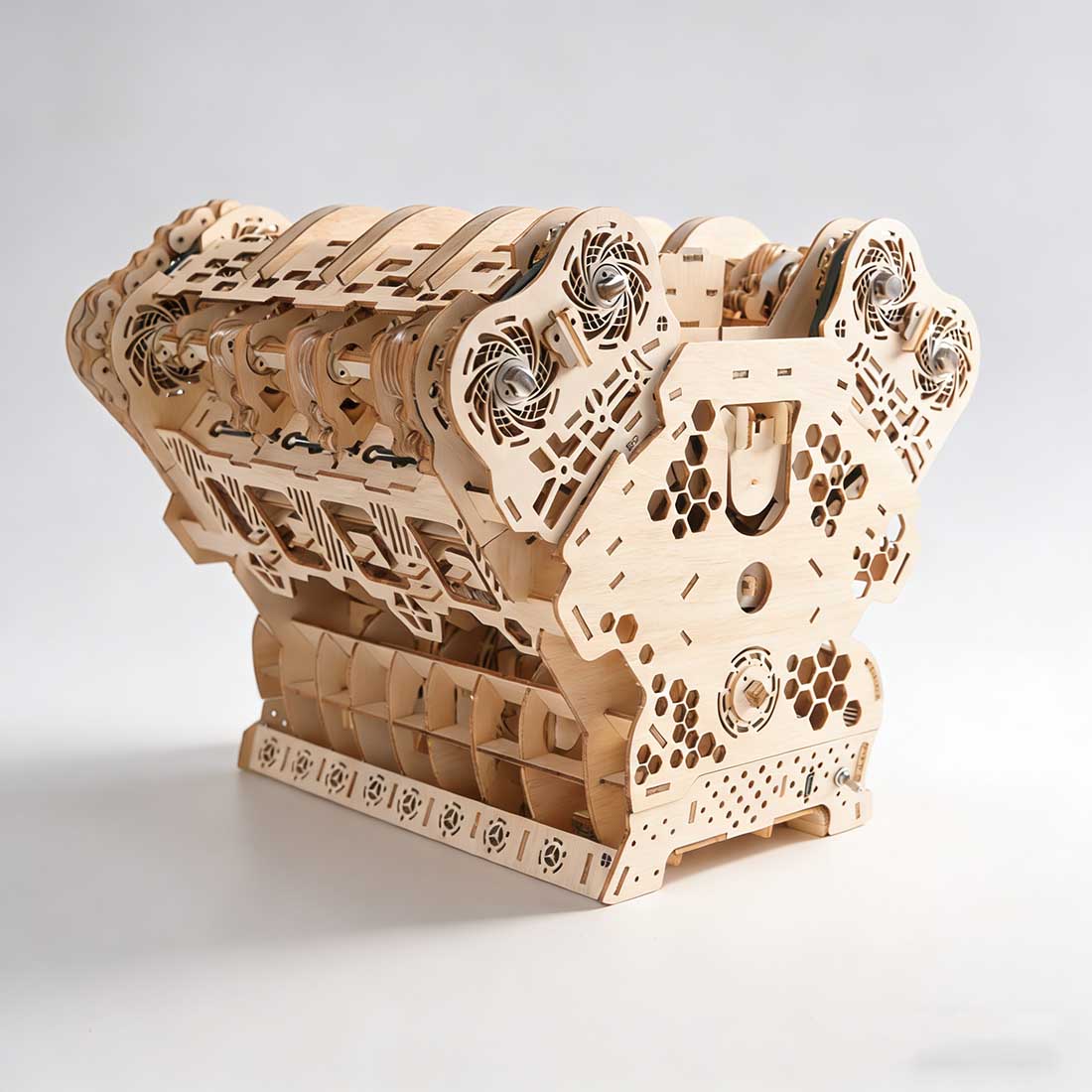 W12 Engine Model Kits That Runs 1400+PCS Iconic 3D Wooden Mechanical Car Engine Model - stirlingkit