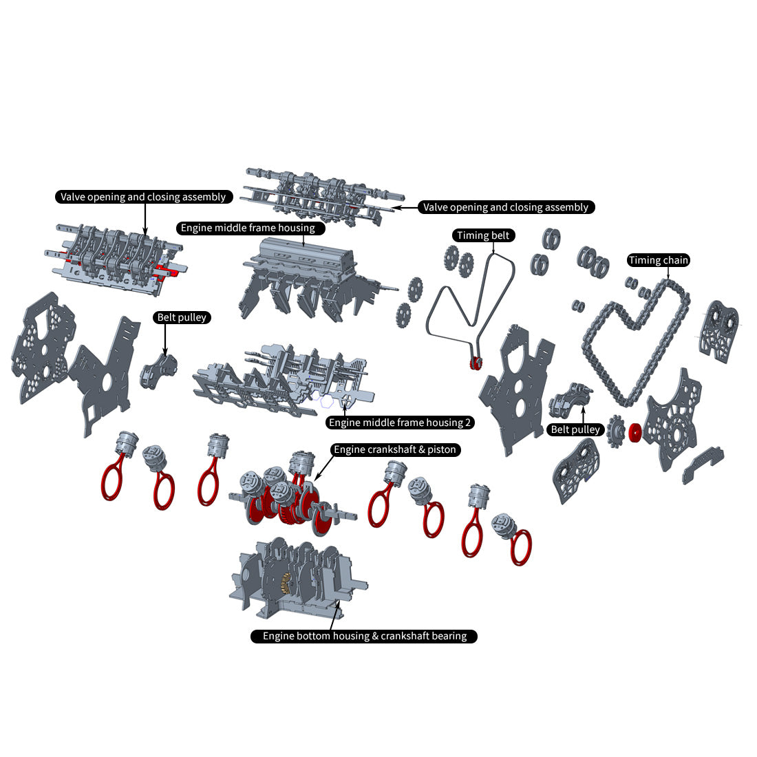W12 Engine Model Kits That Runs 1400+PCS Iconic 3D Wooden Mechanical Car Engine Model - stirlingkit