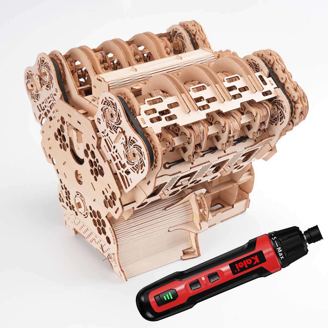 W12 Engine Model Kits That Runs 1400+PCS Iconic 3D Wooden Mechanical Car Engine Model - stirlingkit