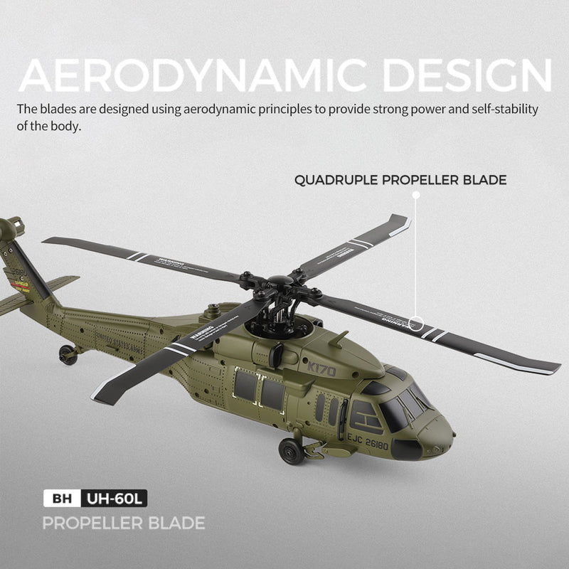 WLTOYS XK 170 Blackhawk UH-60L RC Helicopter With Landing Pad and Display Stand K170 - stirlingkit
