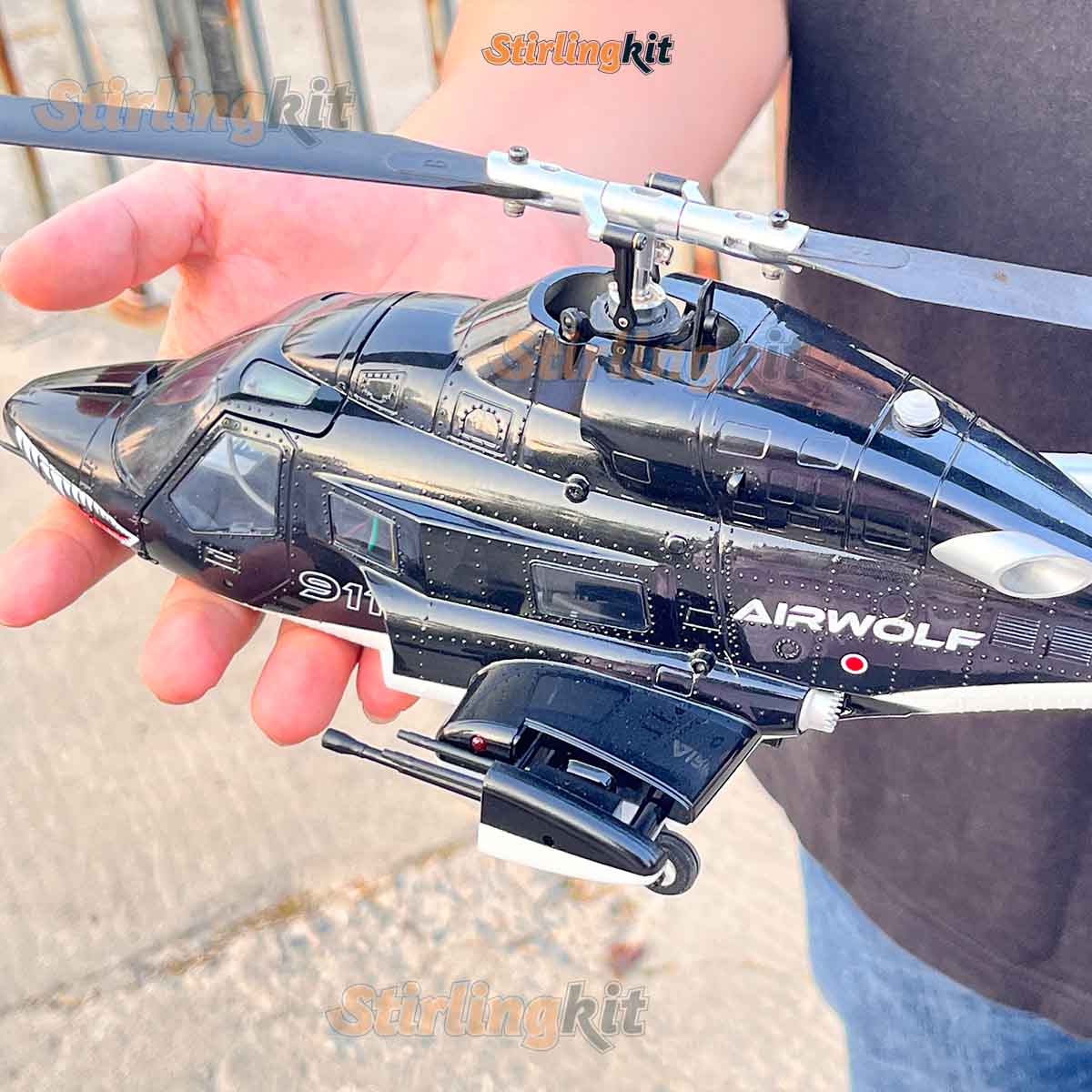 WOLFBUSH AW-911 Airwolf 1/34 Scale RC Helicopter Smart GPS 2.4G 9CH 6G/3D Stunt RC Airplane - stirlingkit