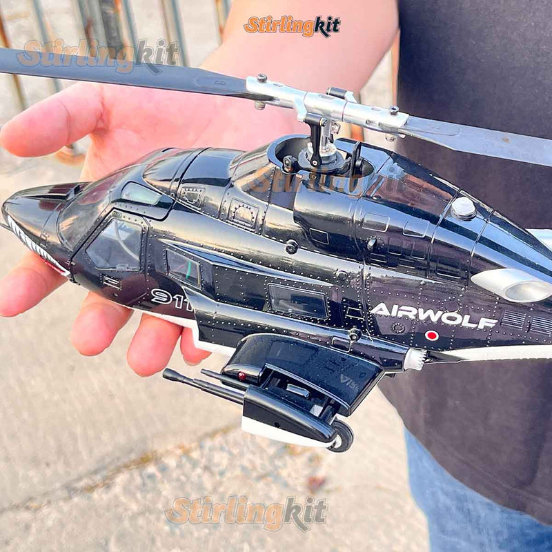 WOLFBUSH AW-911 Airwolf 1/34 Scale RC Helicopter Smart GPS 2.4G 9CH 6G/3D Stunt RC Airplane - stirlingkit