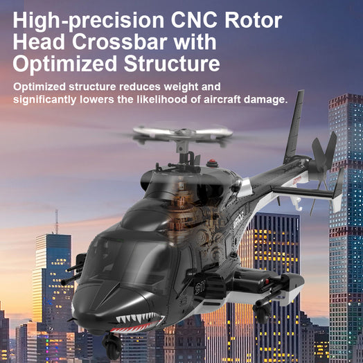 WOLFBUSH AW-911 Airwolf 1/34 Scale RC Helicopter Smart GPS 2.4G 9CH 6G/3D Stunt RC Airplane - stirlingkit