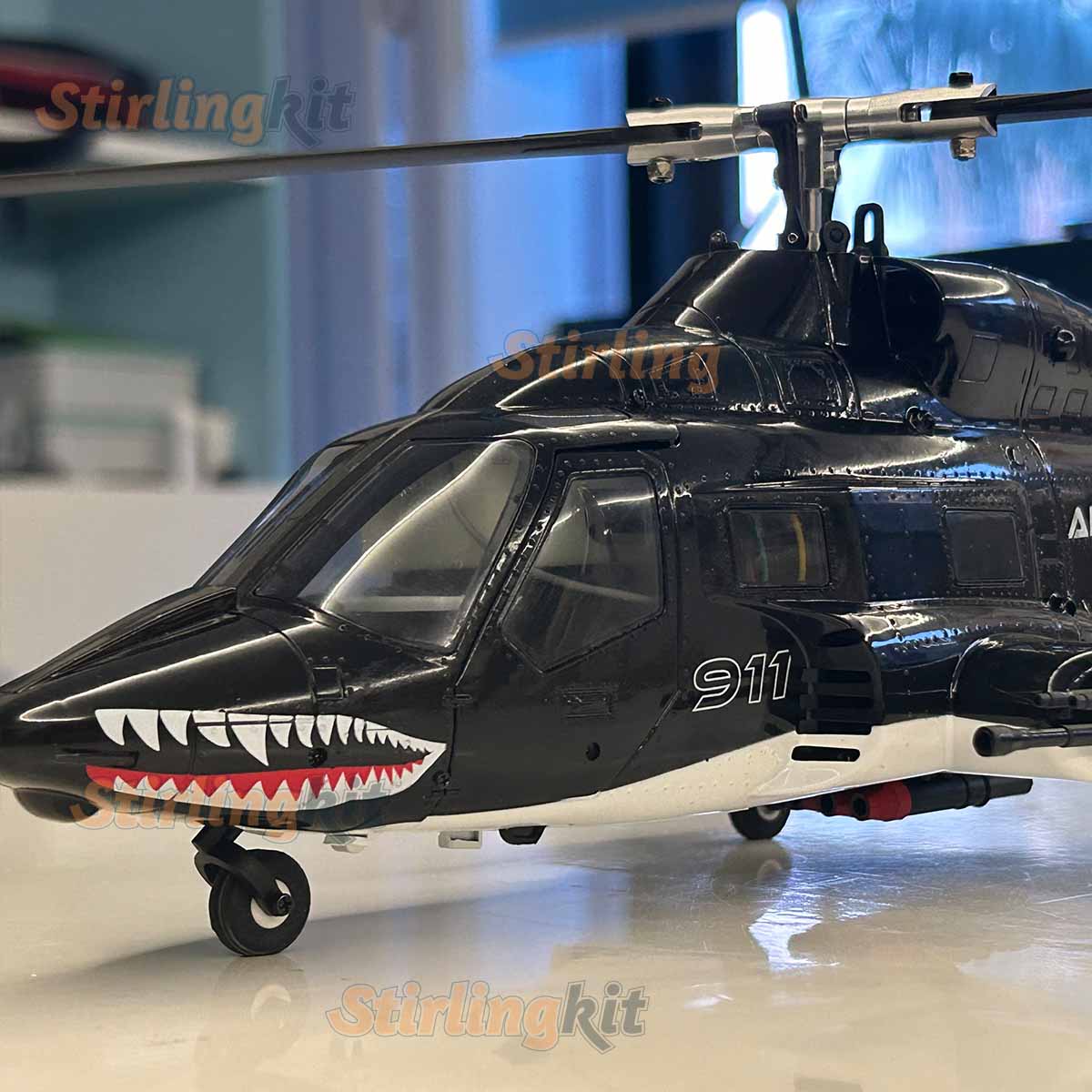 WOLFBUSH AW-911 Airwolf 1/34 Scale RC Helicopter Smart GPS 2.4G 9CH 6G/3D Stunt RC Airplane - stirlingkit