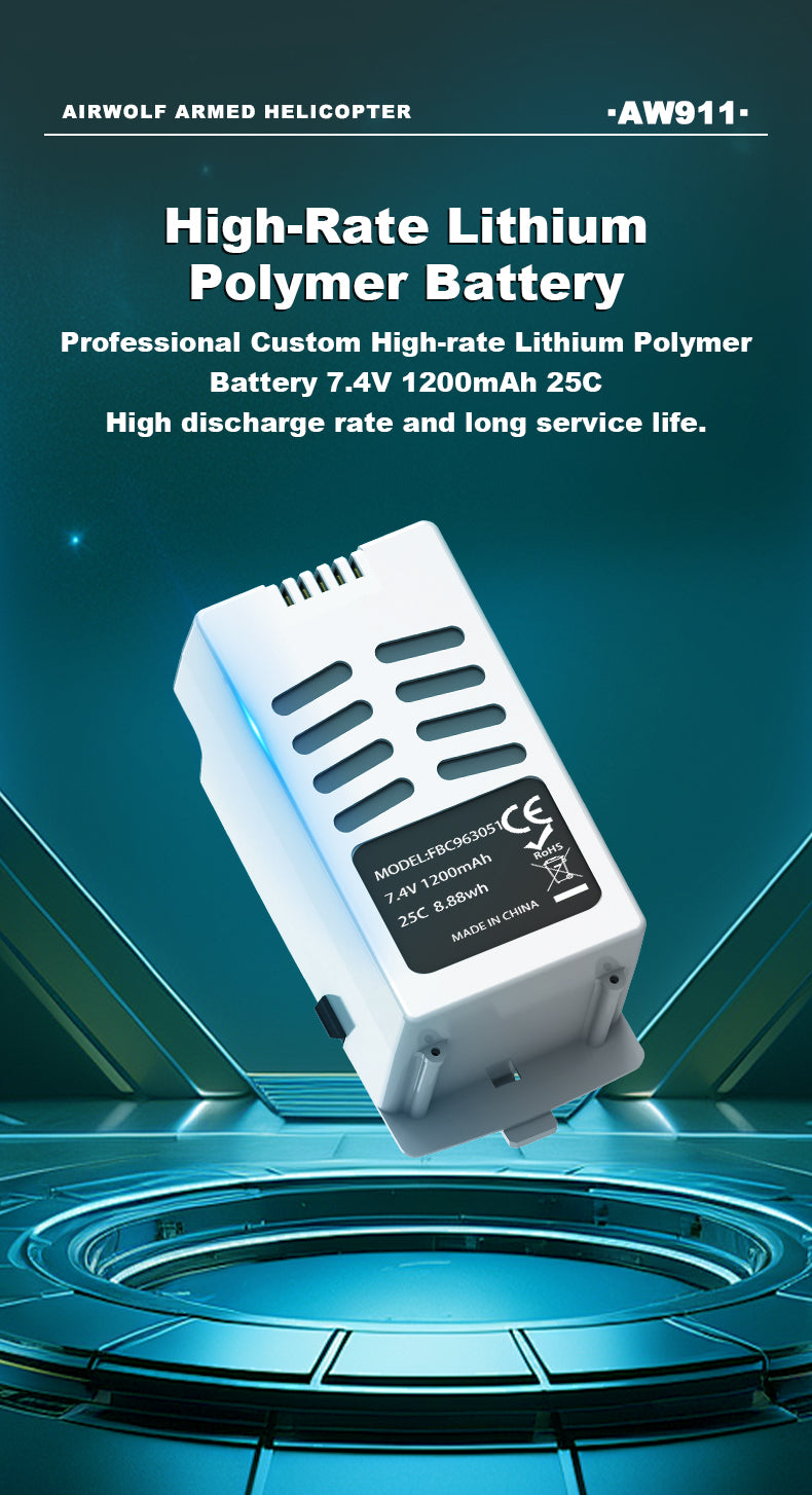 WOLFBUSH AW-911 Airwolf 1/34 Scale RC Helicopter Smart GPS 2.4G 9CH 6G/3D Stunt RC Airplane