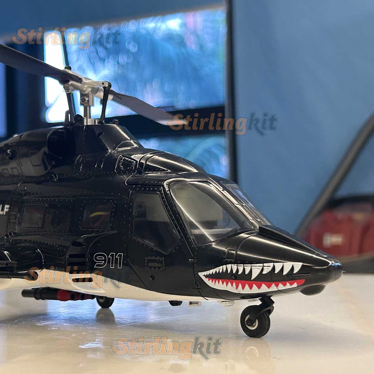 WOLFBUSH AW-911 Airwolf 1/34 Scale RC Helicopter Smart GPS 2.4G 9CH 6G/3D Stunt RC Airplane - stirlingkit