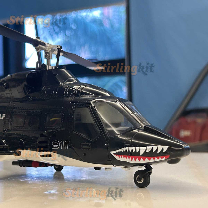 WOLFBUSH AW-911 Airwolf 1/34 Scale RC Helicopter Smart GPS 2.4G 9CH 6G/3D Stunt RC Airplane - stirlingkit