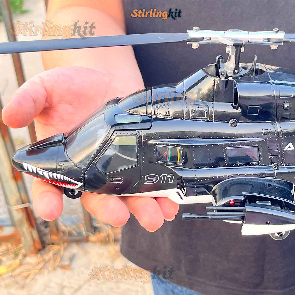 WOLFBUSH AW-911 Airwolf 1/34 Scale RC Helicopter Smart GPS 2.4G 9CH 6G/3D Stunt RC Airplane - stirlingkit