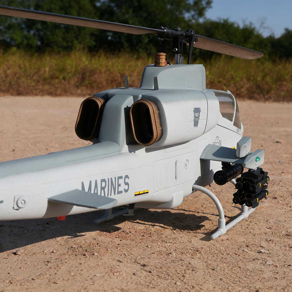 WOLFBUSH & ROBAN AH-1W Cobra 470-Class Military GPS Large RC Helicopter Model 2.4G 6CH - stirlingkit