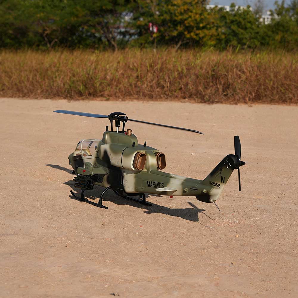 WOLFBUSH & ROBAN AH-1W Cobra 470-Class Military GPS Large RC Helicopter Model 2.4G 6CH - stirlingkit